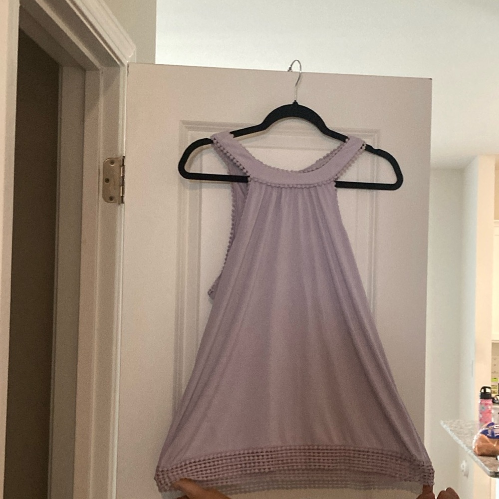 Society girl Lavender Sleeveless Top with Crochet Hem size Medium
